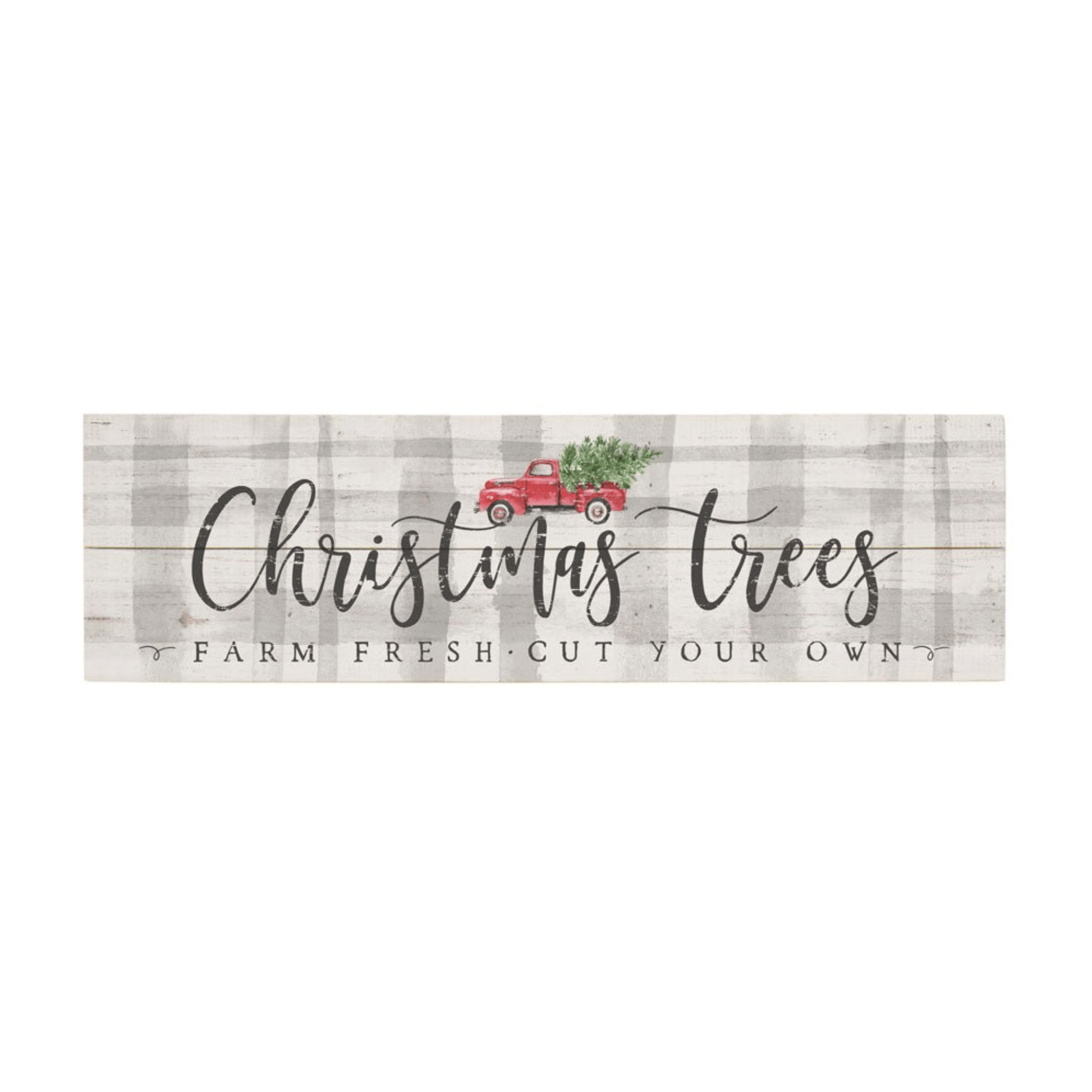 Christmas Trees Wooden Wall Sign – 7"x24" Vintage Pallet Board Holiday Décor - Tree Treasures