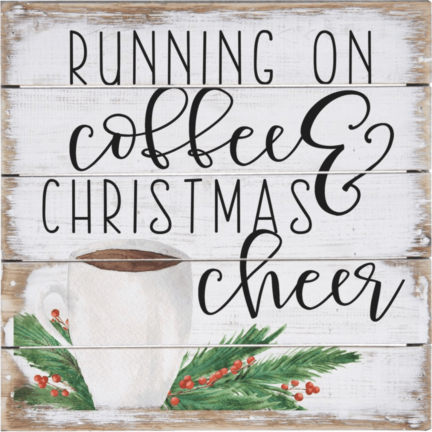 Coffee & Christmas – Perfect Pallet Petites Rustic Sign - Tree Treasures