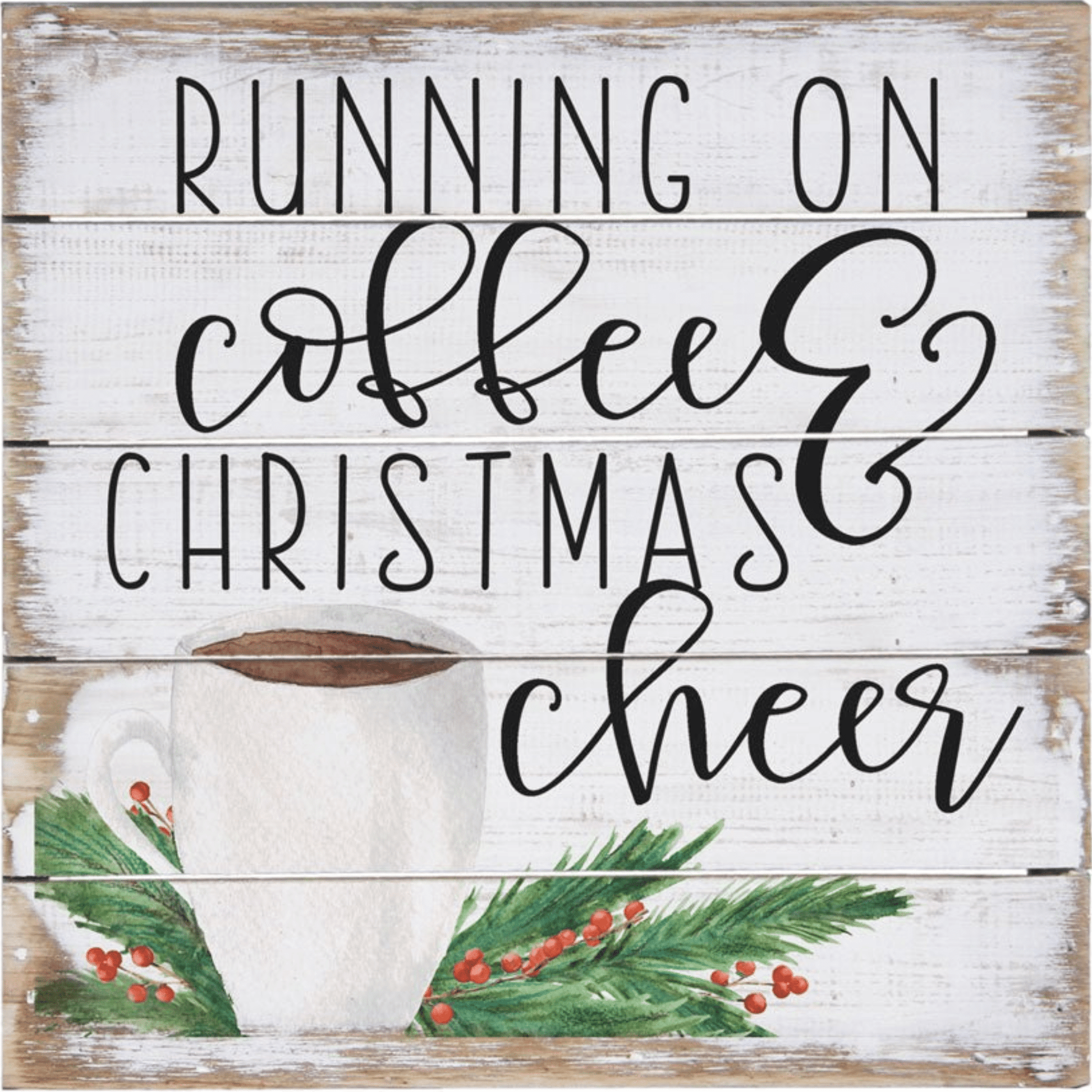 Coffee & Christmas – Perfect Pallet Petites Rustic Sign - Tree Treasures