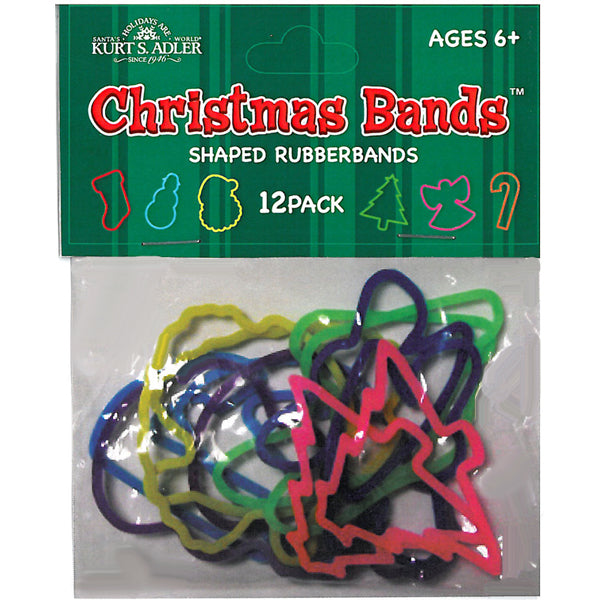 Christmas Bands - 12pc Christmas Rubber Band Bracelets