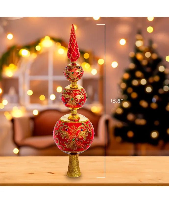 Finial Angel Treetop with Reflector – 15.75 - Inch – Kurt Adler - Tree Treasures