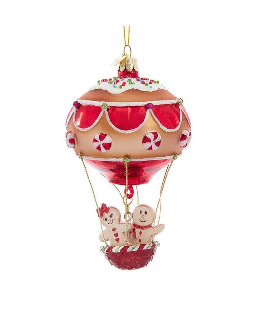 Gingerbread Hot Air Balloon Ornament – 4.75 - Inch Noble Gems - Tree Treasures