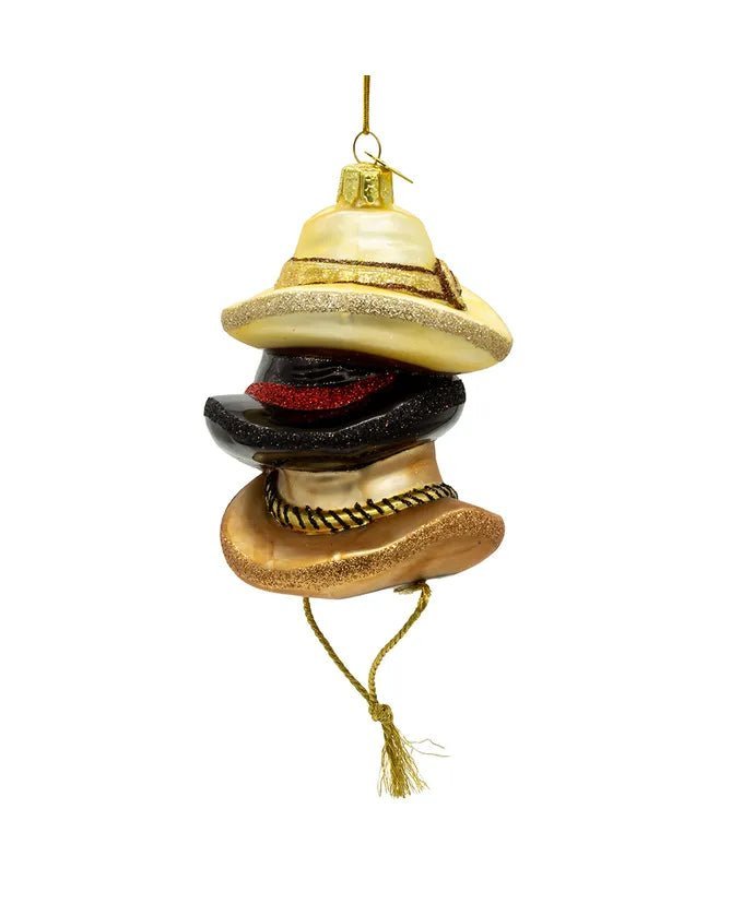 Glass Stacked Western Hats Ornament – Noble Gems - Tree Treasures