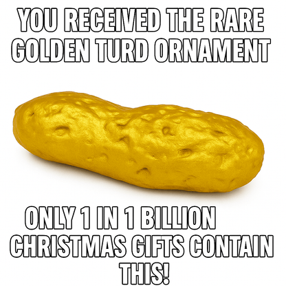 Golden Turd™ Ornament – Ultra Rare Gag Gift for Christmas, Birthdays & White Elephant - Tree Treasures