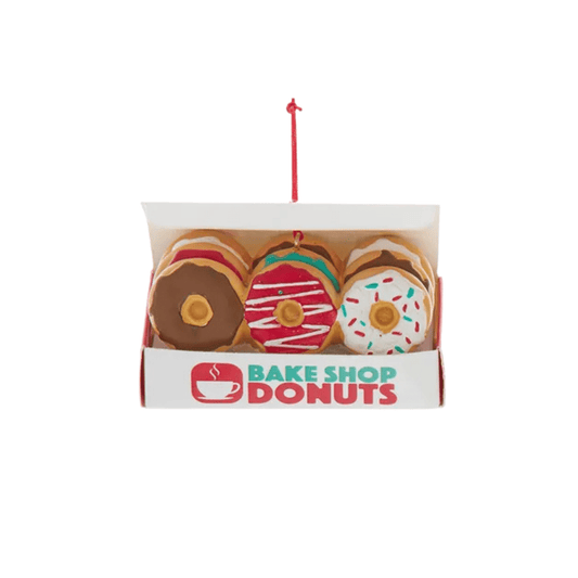 Green Frosted Donut Box Ornament – Kurt Adler Sweet Holiday Decor - Tree Treasures