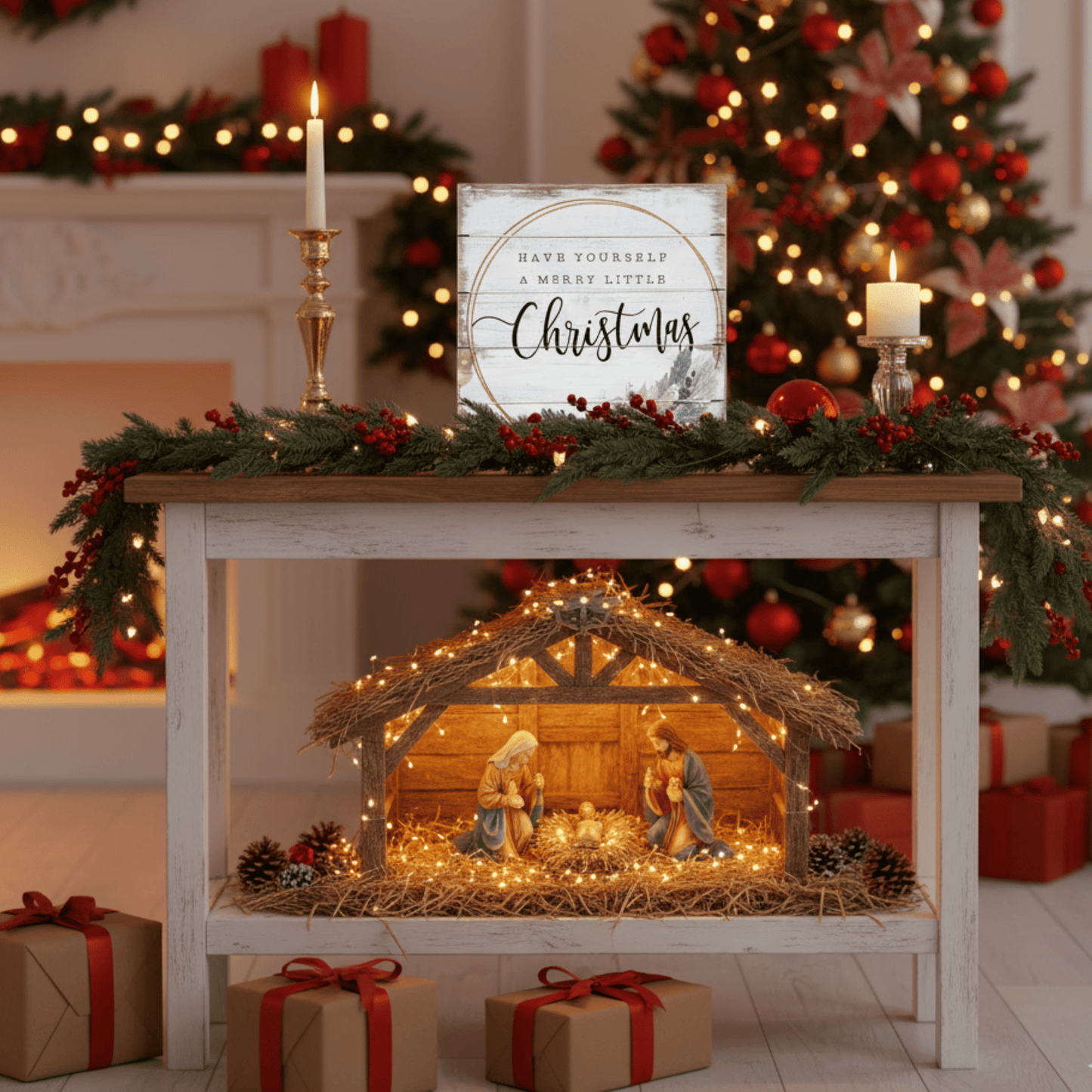 Have Yourself a Merry Little Christmas Wooden Sign – Perfect Pallet Petite Board (6" or 8") - Tree Treasures