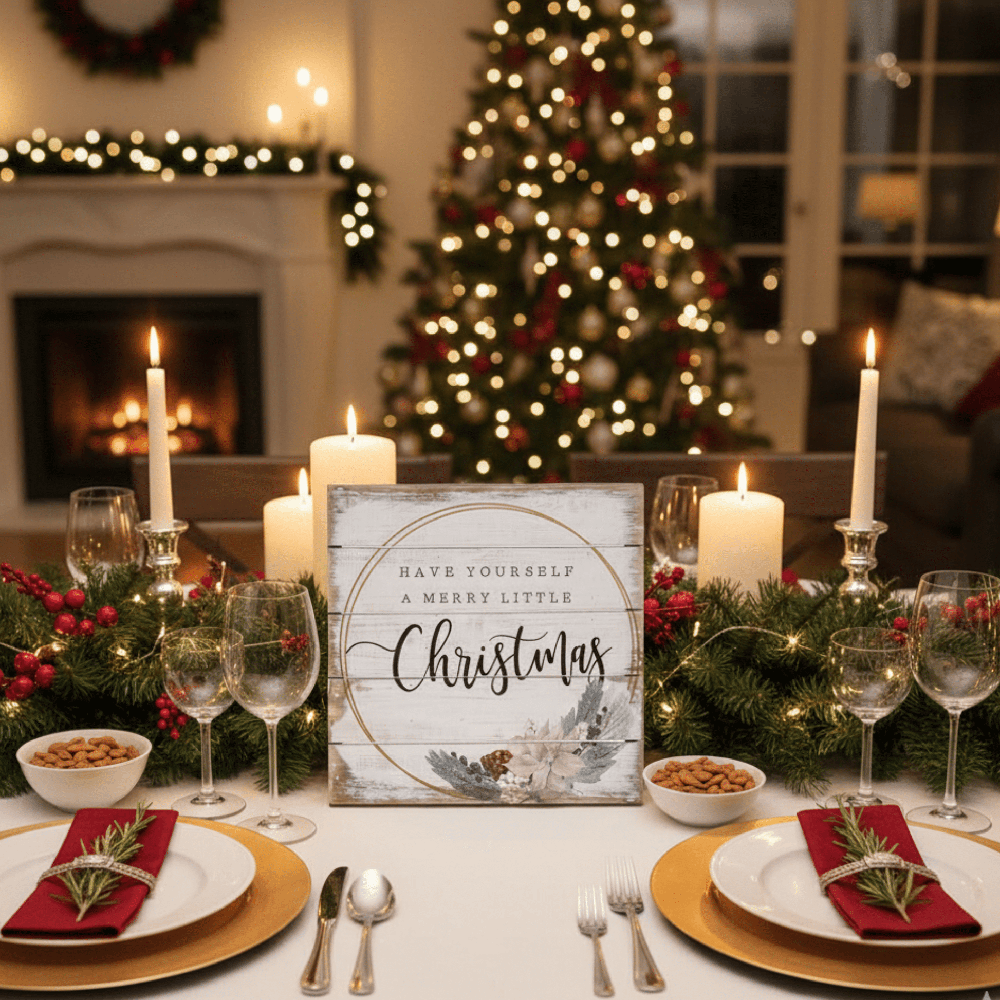 Have Yourself a Merry Little Christmas Wooden Sign – Perfect Pallet Petite Board (6" or 8") - Tree Treasures