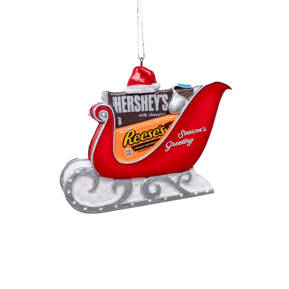Hershey's™ Santa On Sleigh Ornament - Tree Treasures
