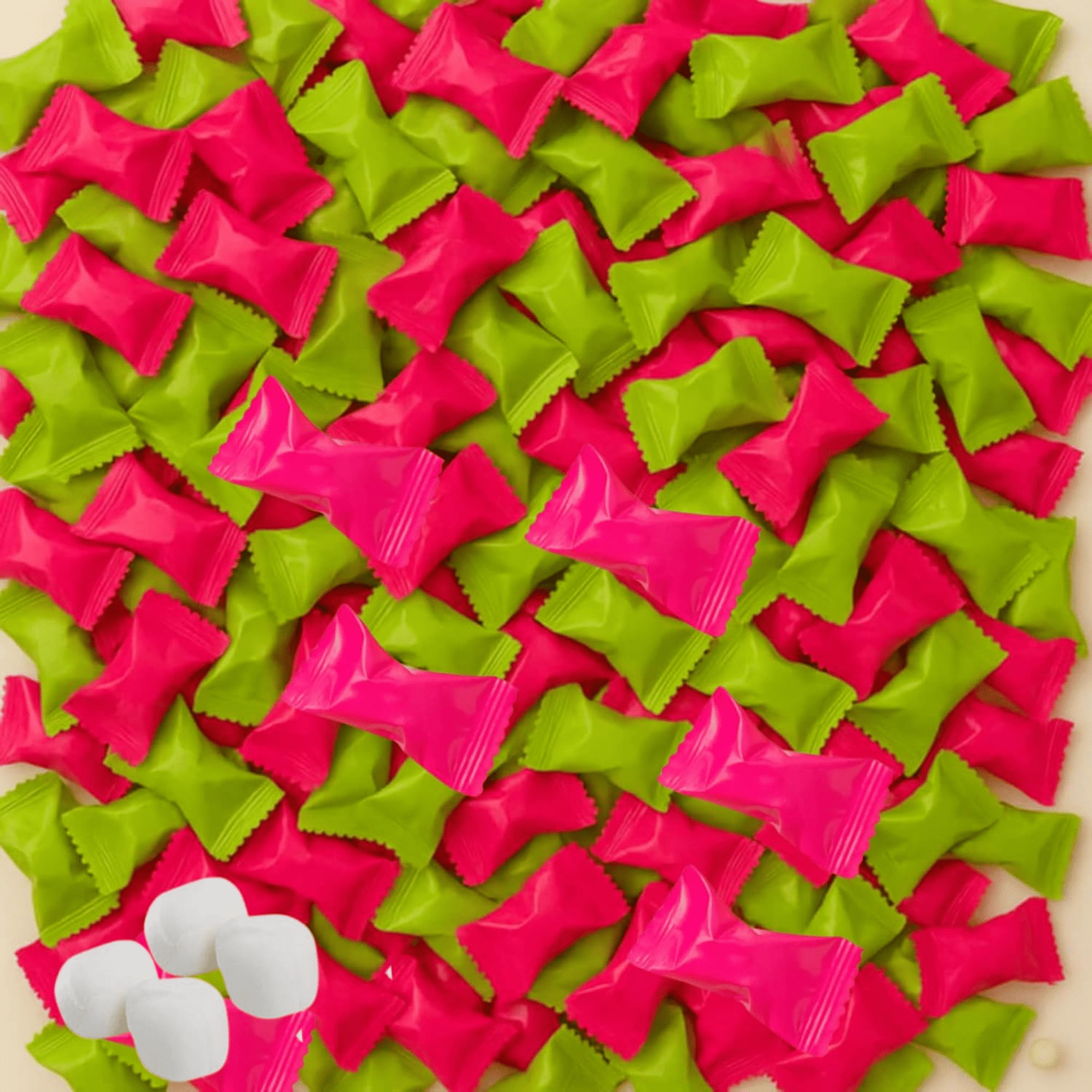 Hibiscus Buttermints 216ct – Hawaii Candy for Hawaiian Party, Beach Themed Candy Buffet, Moana Party Favors, Tropical Aloha Mints, Buttermints Individually Wrapped in Bulk (Mint Pink and Green Wrapper) - Tree Treasures