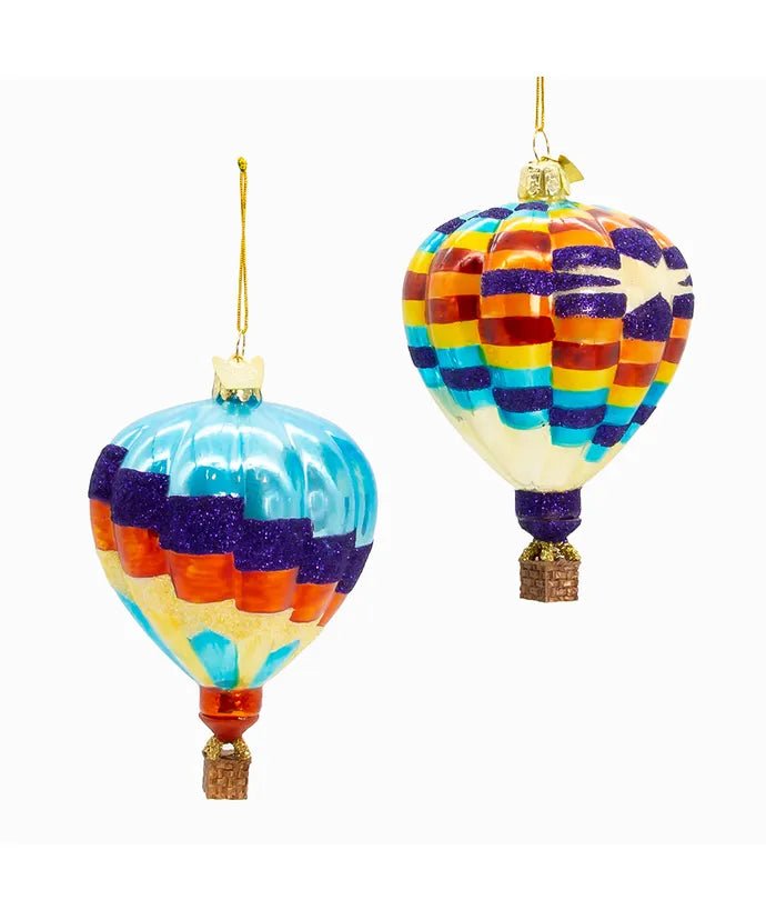 Hot Air Balloon Ornament – Assorted Colors – Noble Gems - Tree Treasures