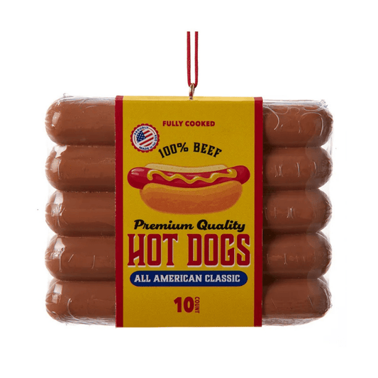 Hot Dog Package Ornament – Fun & Whimsical Food - Themed Holiday Decoration - Tree Treasures