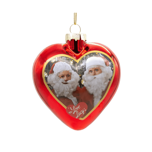 I Love Lucy Glass Christmas Heart Ornament – Kurt Adler Holiday Decor - Tree Treasures