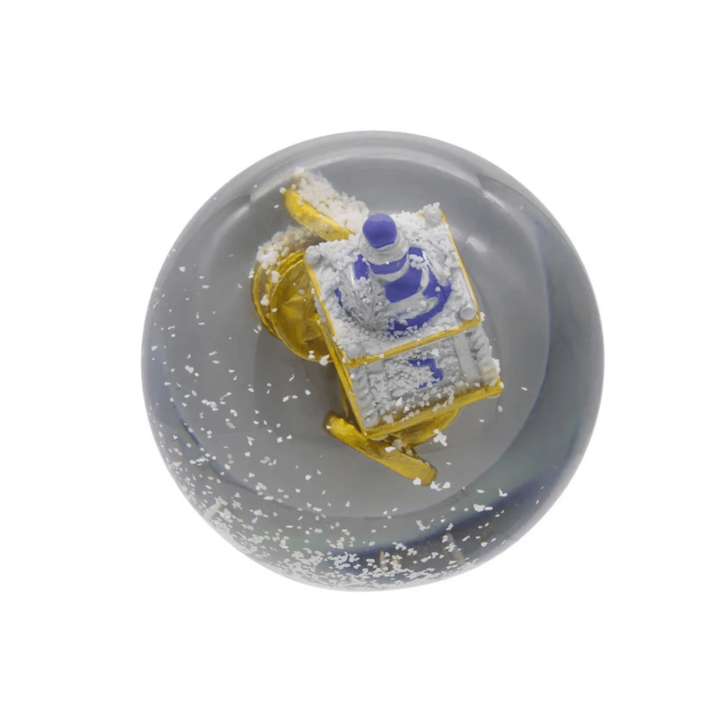 Kurt Adler 100MM Wind Up Musical Hanukkah Water Globe – Dreidel and Gold Coin Design, Plays “Dreidel, Dreidel” - Tree Treasures