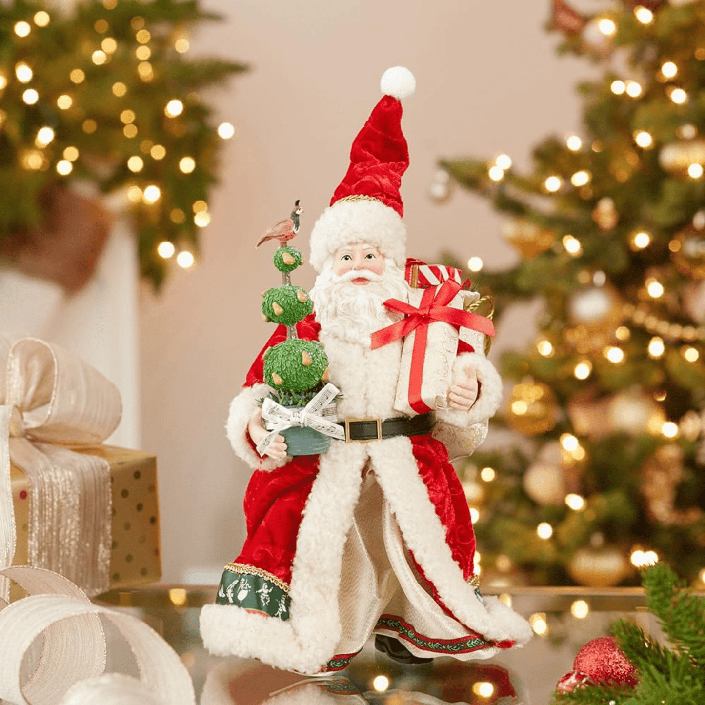 Kurt Adler 10.5" Fabriché Musical 12 Days of Christmas Santa - Tree Treasures