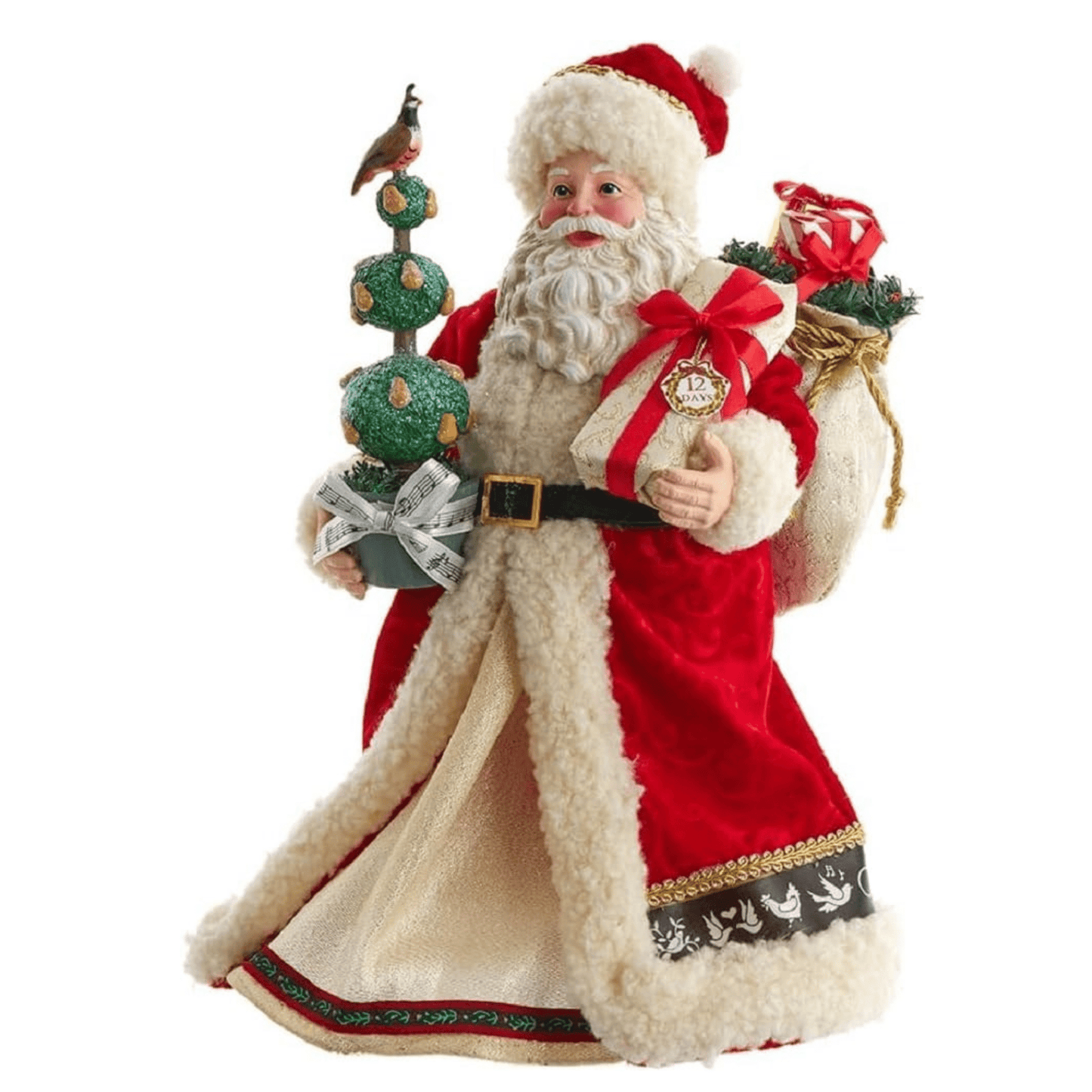 Kurt Adler 10.5" Fabriché Musical 12 Days of Christmas Santa - Tree Treasures