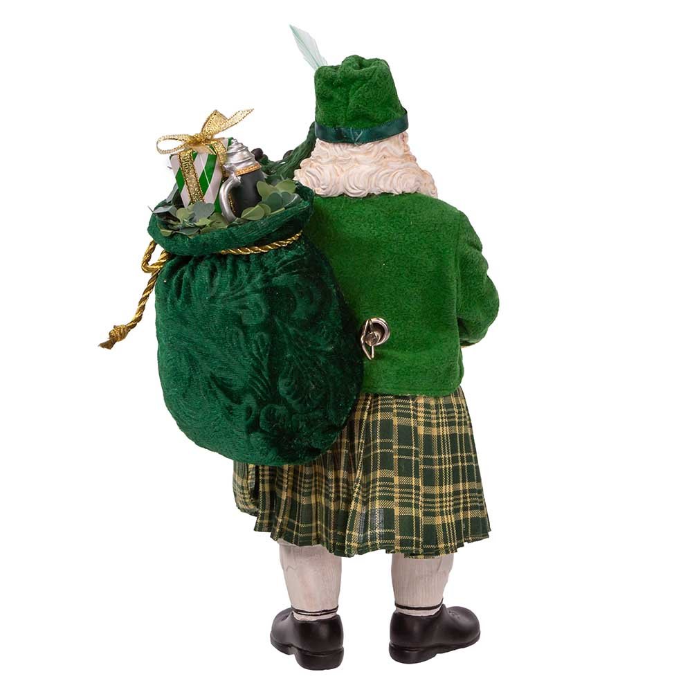 Kurt Adler 10.5" Fabriché™ Musical Irish Bagpiper Santa - Tree Treasures