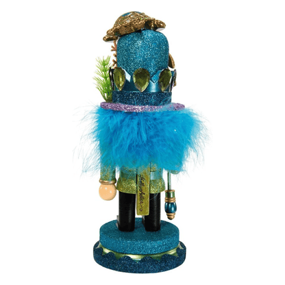 Kurt Adler 11" Hollywood Nutcracker with Sea Turtle Hat – Coastal Christmas Decor - Tree Treasures