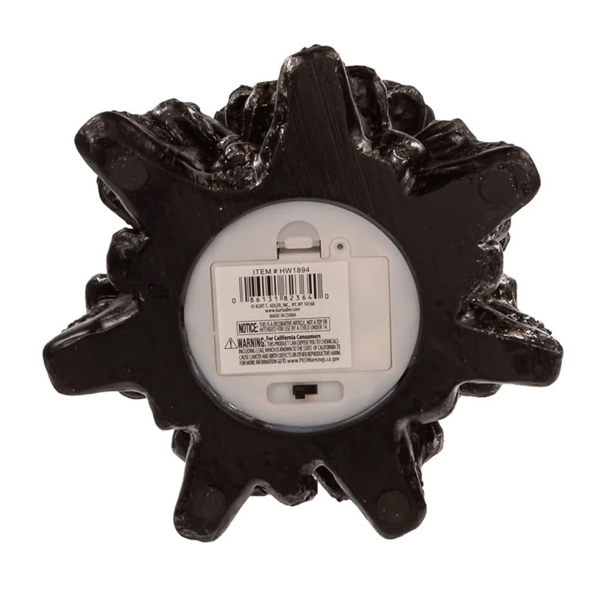 Kurt Adler 11.5" Battery - Operated Bat on Skull Table Piece – Halloween Décor - Tree Treasures