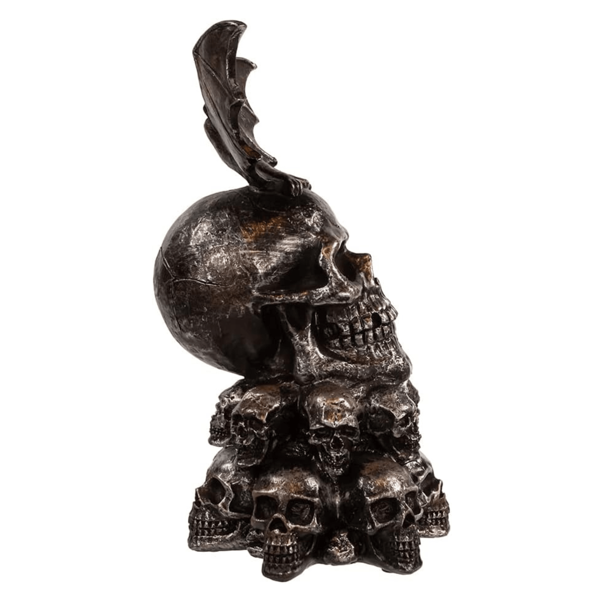 Kurt Adler 11.5" Battery - Operated Bat on Skull Table Piece – Halloween Décor - Tree Treasures