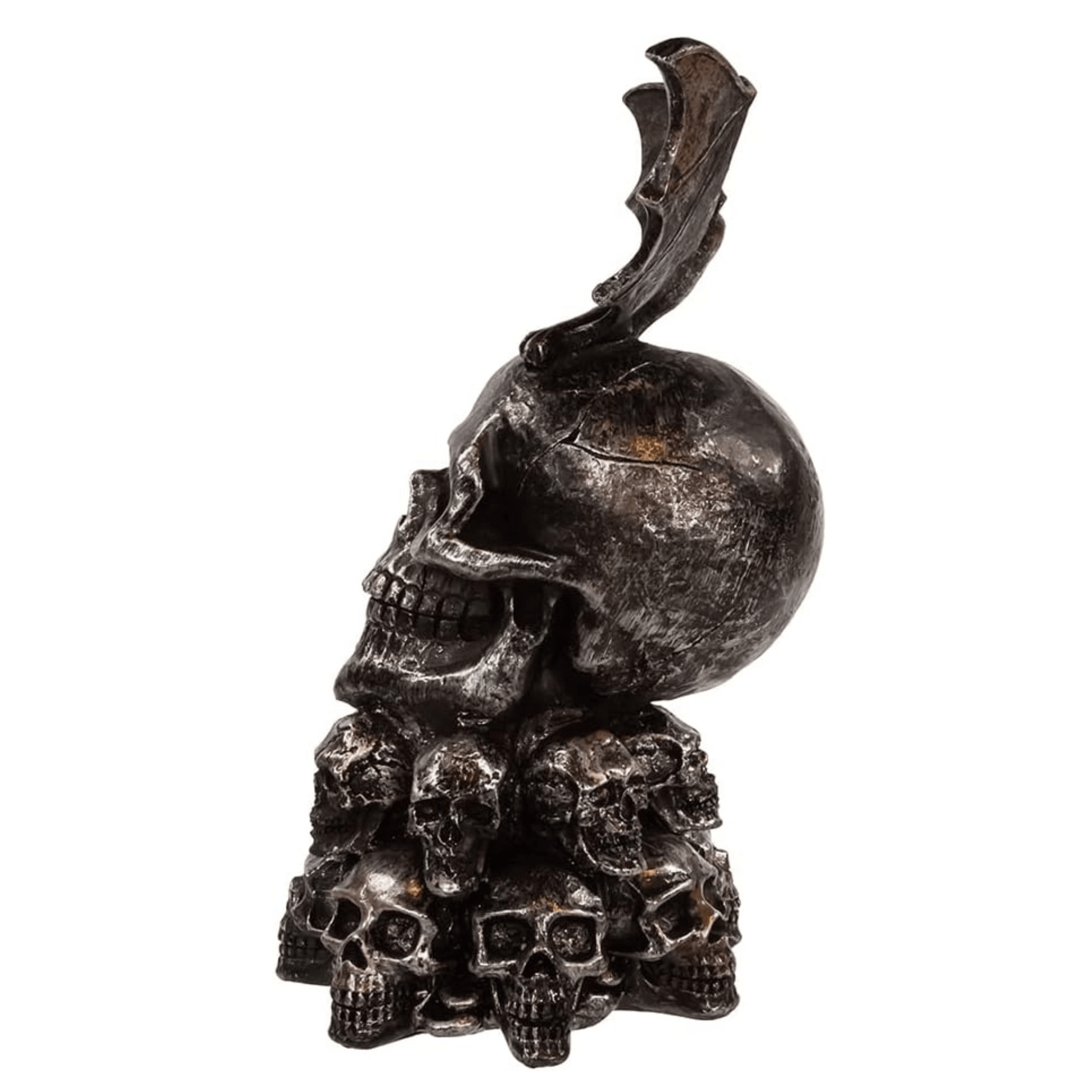 Kurt Adler 11.5" Battery - Operated Bat on Skull Table Piece – Halloween Décor - Tree Treasures