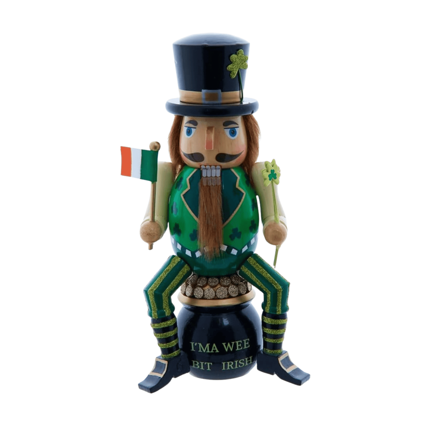 Kurt Adler 12" Irish Leprechaun Nutcracker – St. Patrick’s Day Decor - Tree Treasures