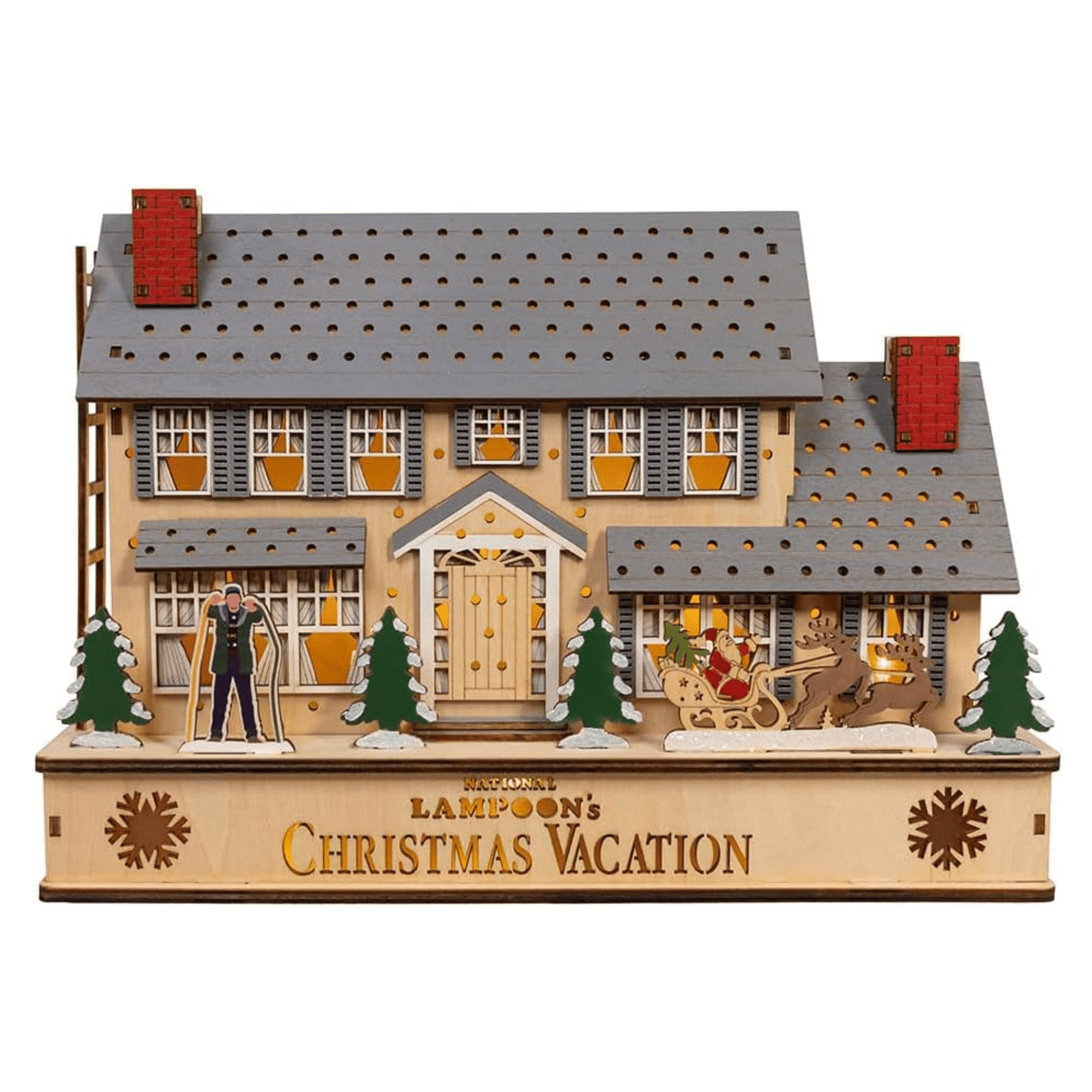 Kurt Adler 12" National Lampoon’s Christmas Vacation™ Lighted Griswold House – Battery Operated LED Décor - Tree Treasures