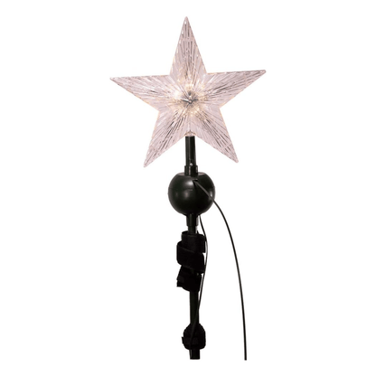 Kurt Adler 19.7" Lighted LED Star Tree Topper with Rotating Santa – Multi - Colored - Tree Treasures