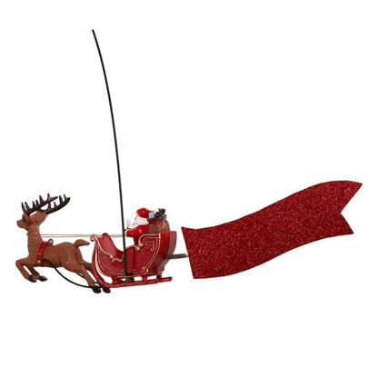 Kurt Adler 19.7" Lighted LED Star Tree Topper with Rotating Santa – Multi - Colored - Tree Treasures