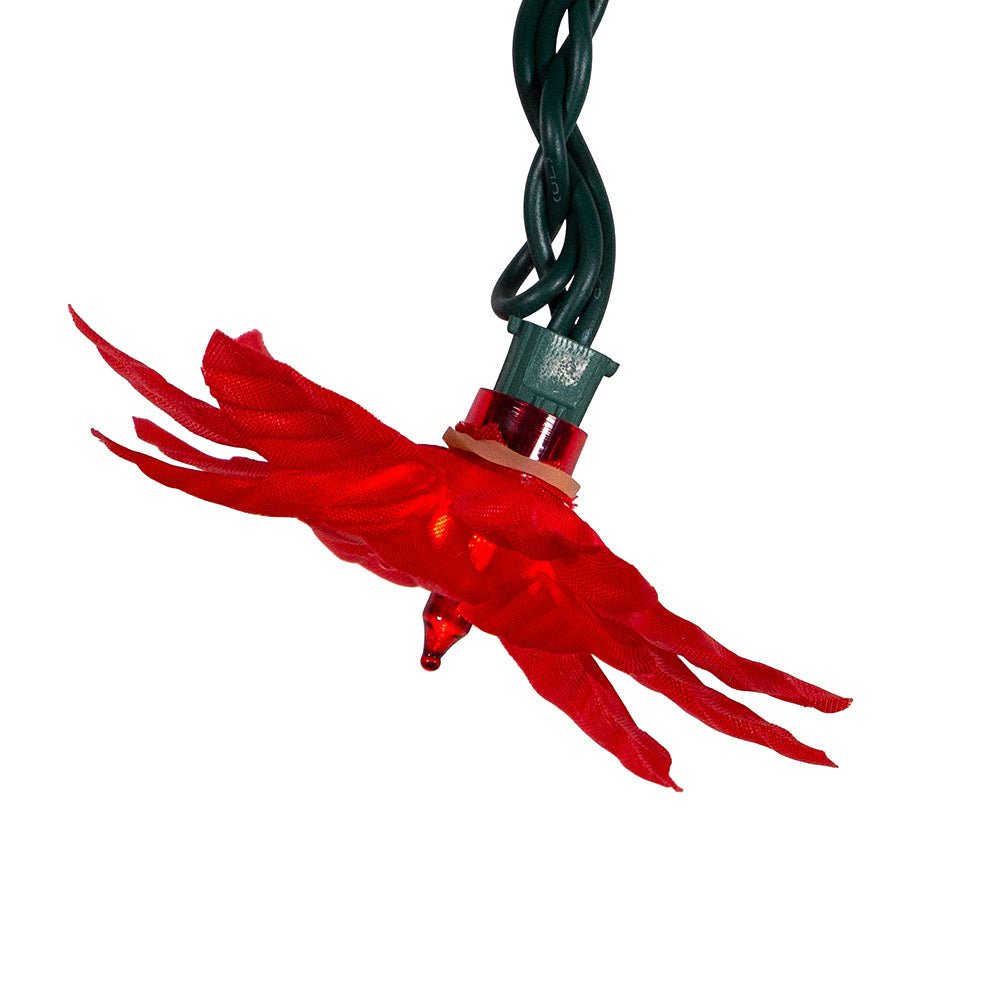 KURT ADLER 20/L RED POINSETTIA LIGHT SET - Tree Treasures