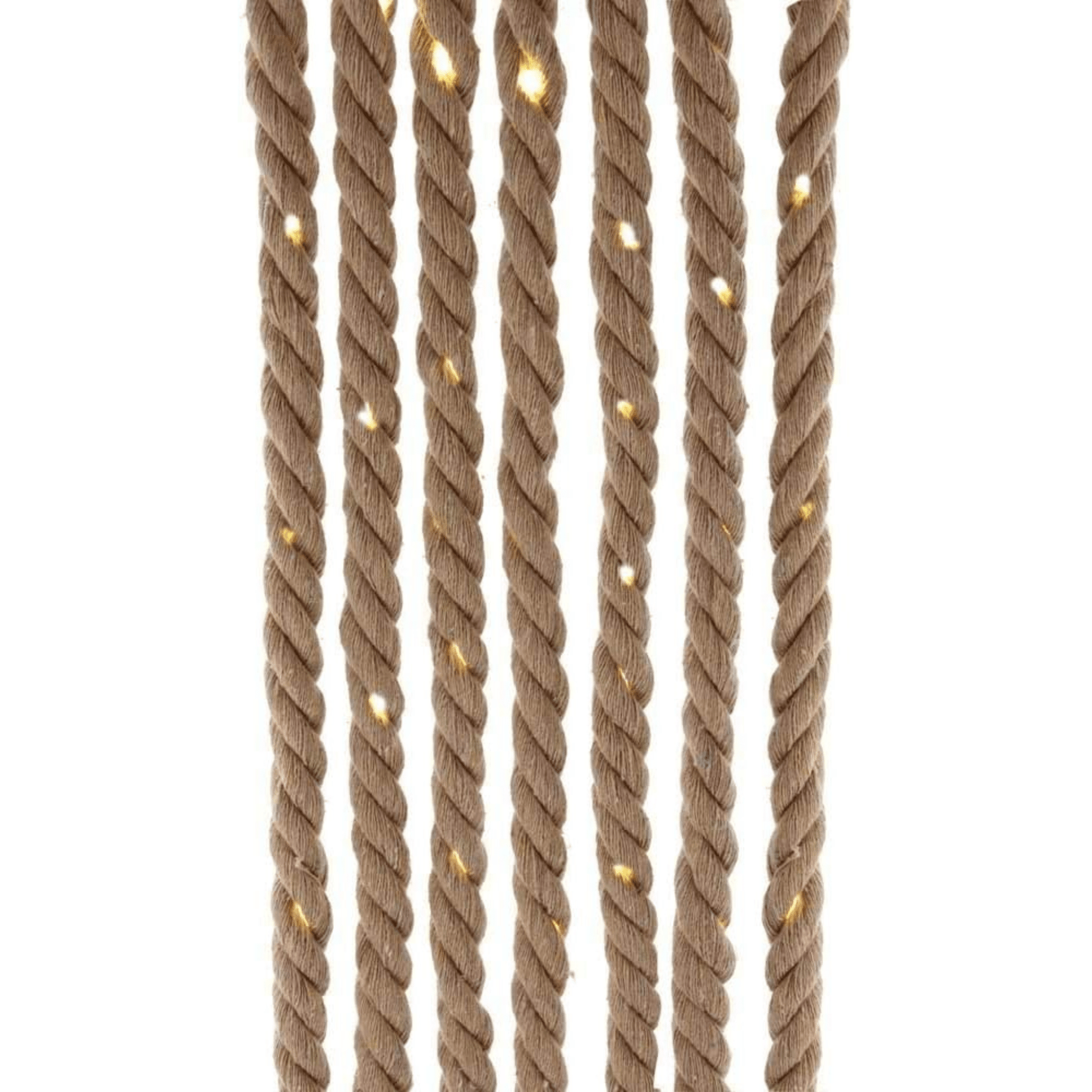 Kurt Adler 30 - Light Battery - Operated Natural Brown Rope Light Set – Warm White LED, 118" - Tree Treasures