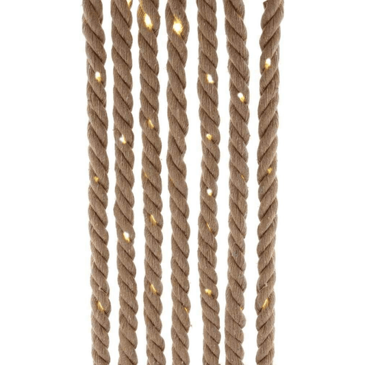 Kurt Adler 30 - Light Battery - Operated Natural Brown Rope Light Set – Warm White LED, 118" - Tree Treasures