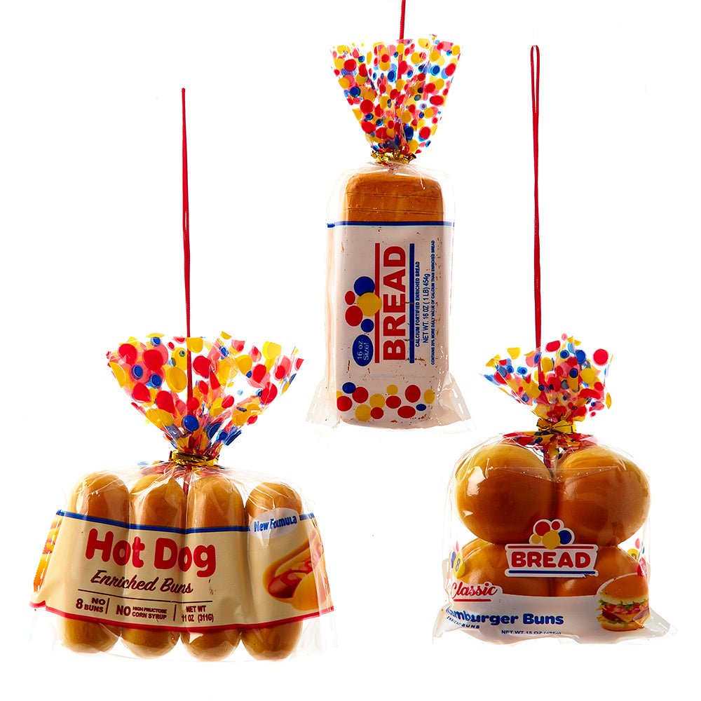 KURT ADLER 3.5 - 4.5" RESIN BREAD IN BAG ORNAMENT 3 ASSORTED - Tree Treasures