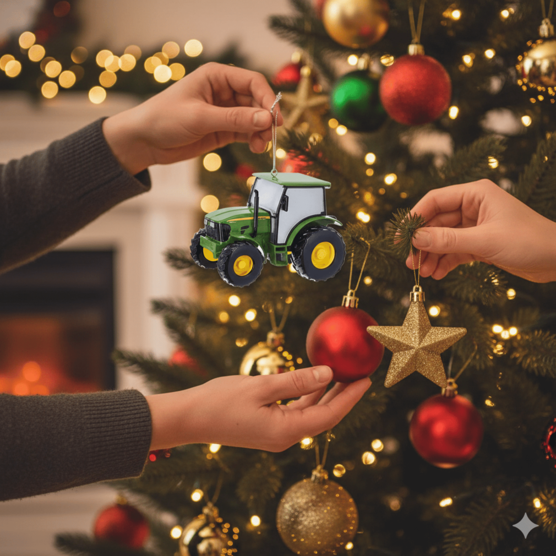 KURT ADLER 3.5" 5083E TRACTOR ORNAMENT - Tree Treasures