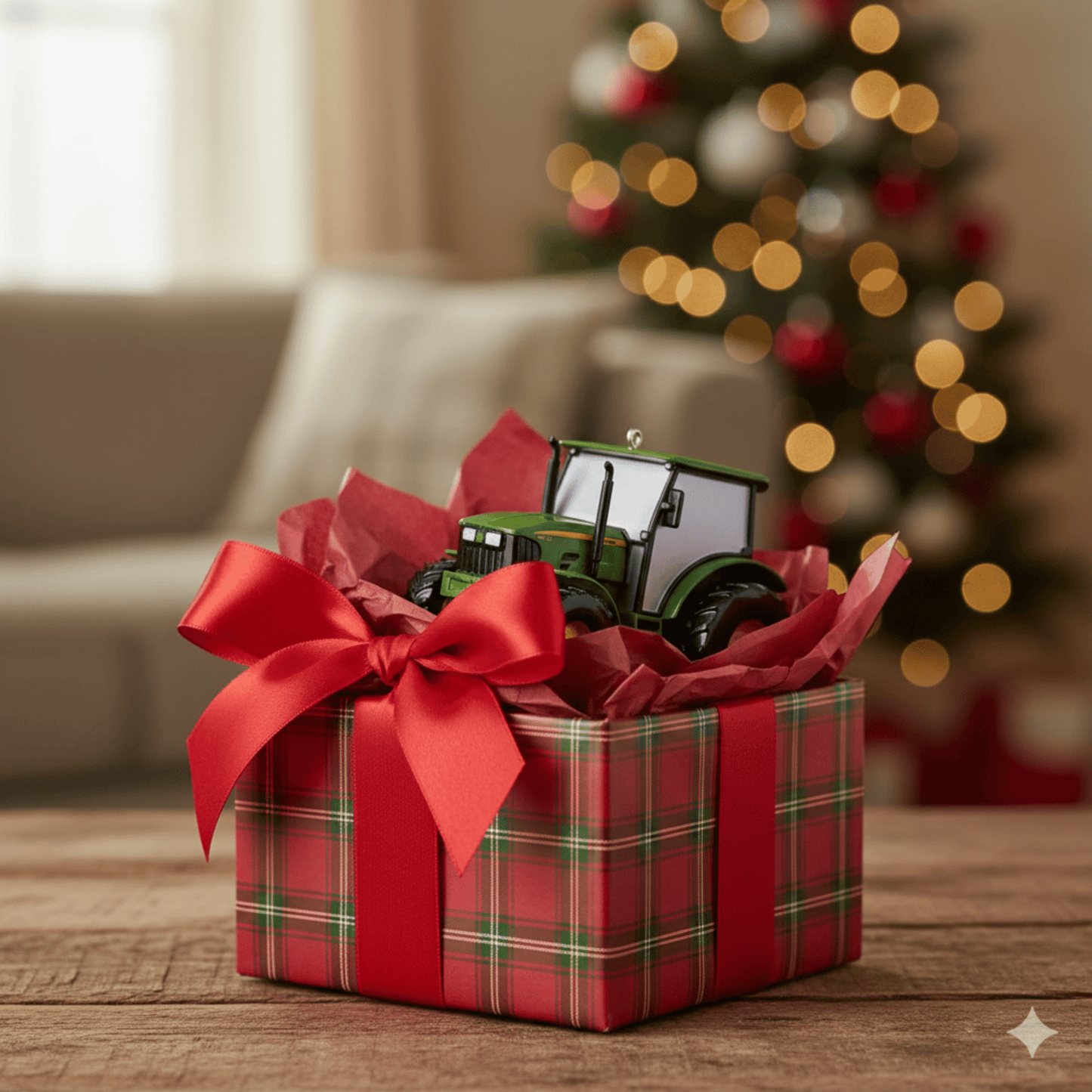 KURT ADLER 3.5" 5083E TRACTOR ORNAMENT - Tree Treasures