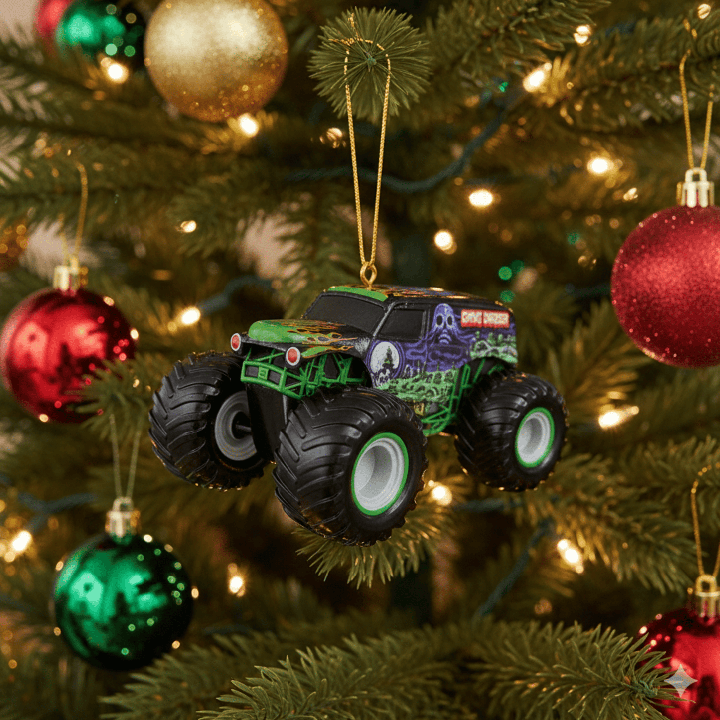 KURT ADLER 3.5" GRAVE DIGGER PERSONALIZED ORNAMENT - Tree Treasures