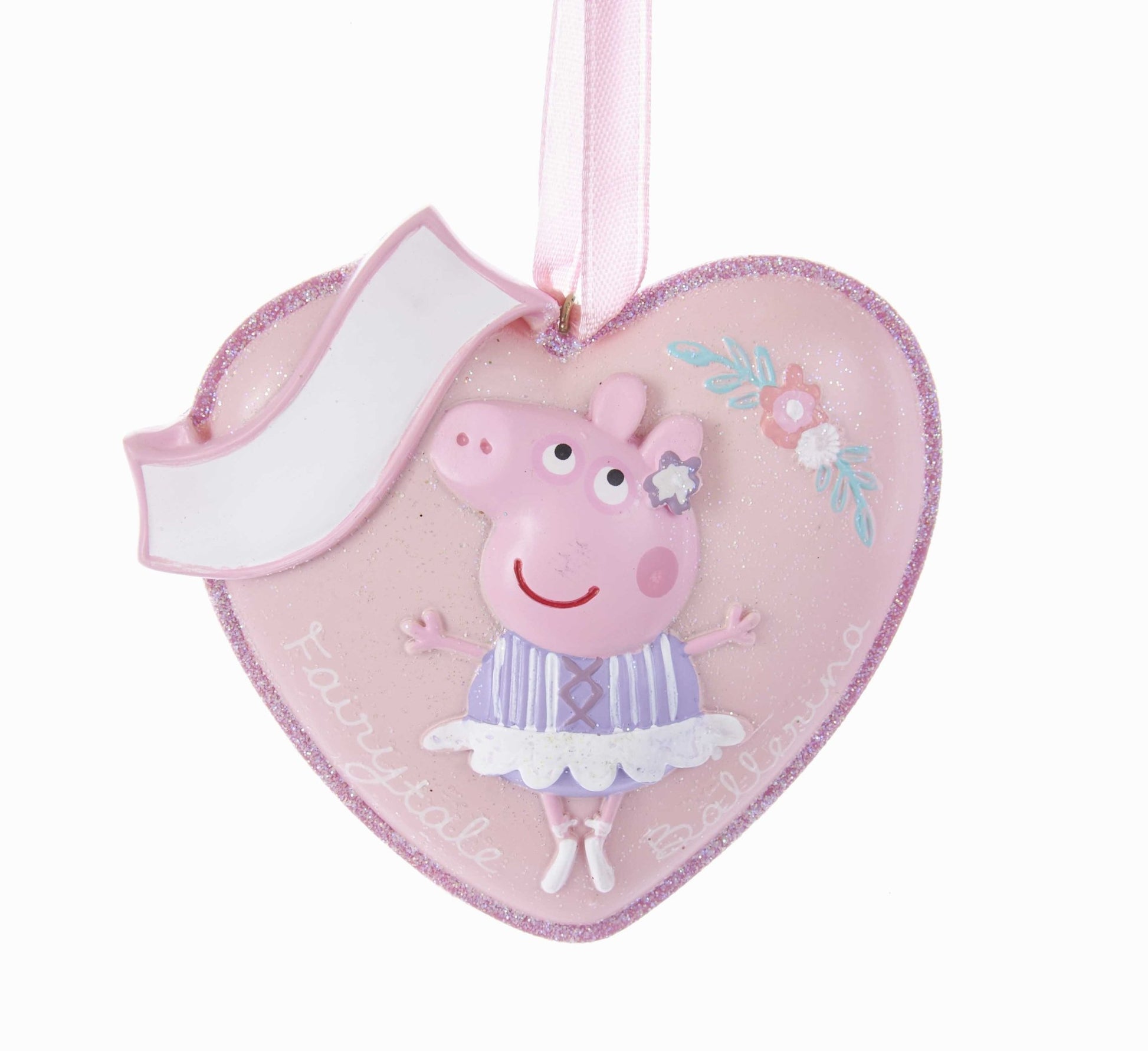 KURT ADLER 3.5" PEPPA PIG PERSONALIZED HEART ORNAMENT - Tree Treasures