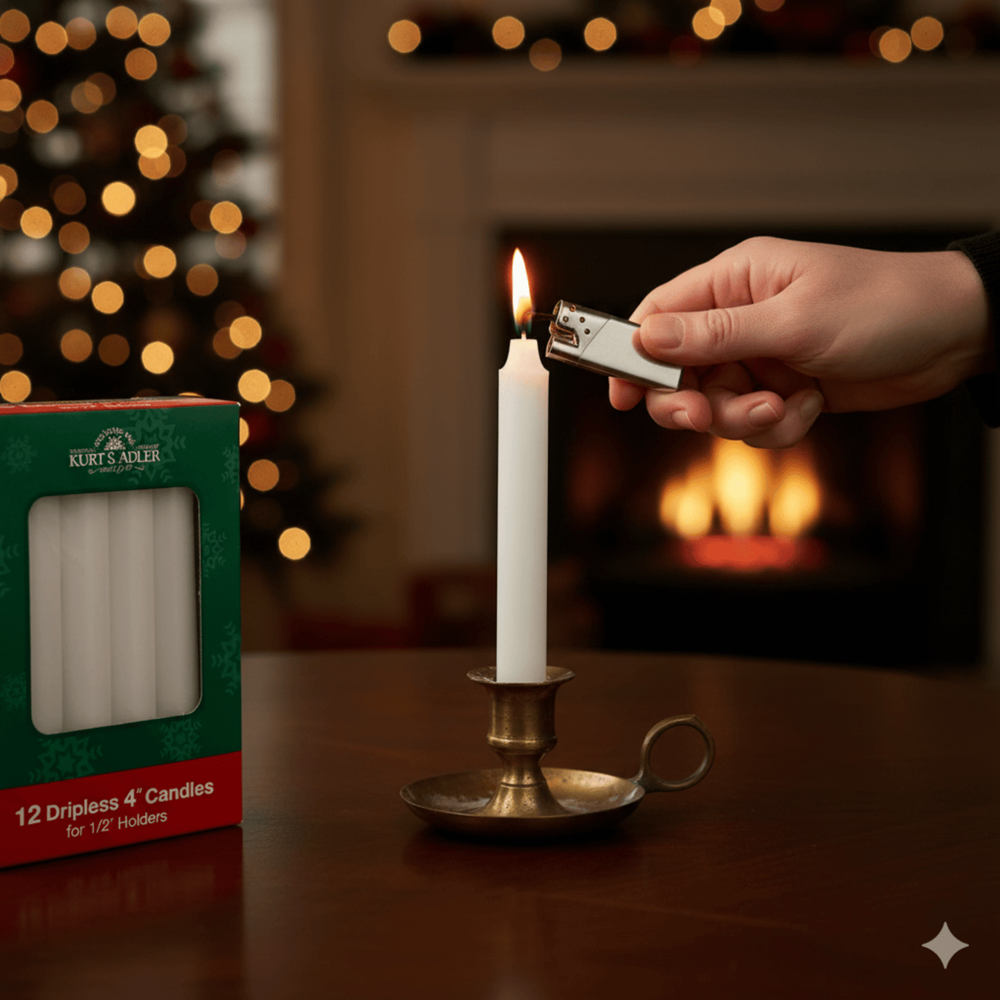 KURT ADLER 4" WHITE DRIPLESS CANDLES 12 PIECES - Tree Treasures