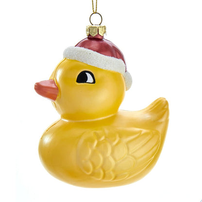 KURT ADLER 4.5" YELLOW PLASTIC DUCK ORNAMENT - Tree Treasures