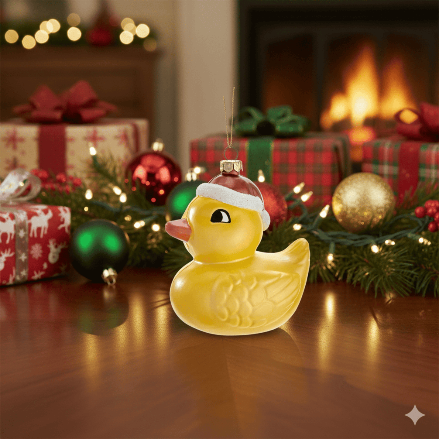 KURT ADLER 4.5" YELLOW PLASTIC DUCK ORNAMENT - Tree Treasures