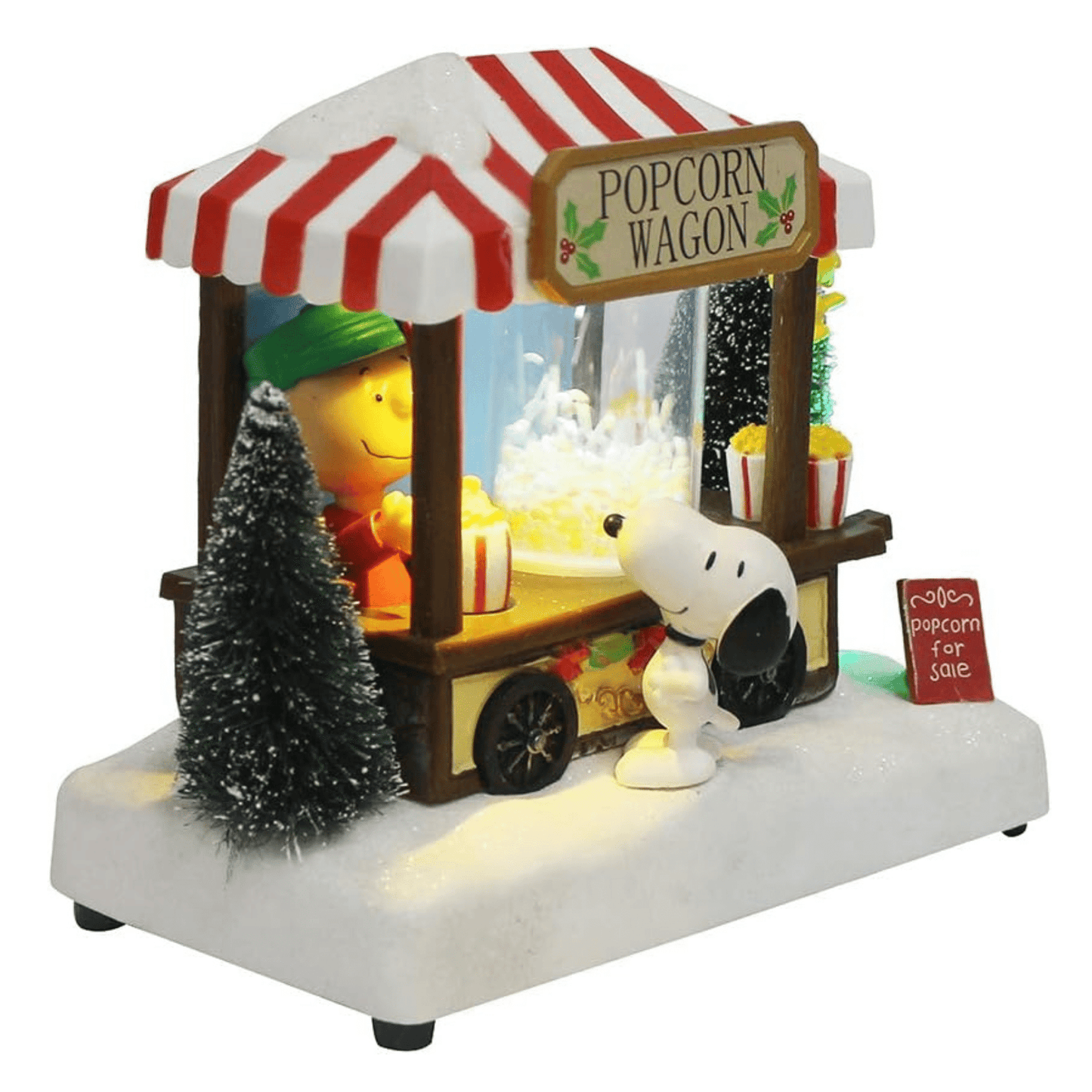 Kurt Adler 7" Battery - Operated Peanuts™ LED Musical Table Piece – Charlie Brown, Snoopy & Woodstock - Tree Treasures