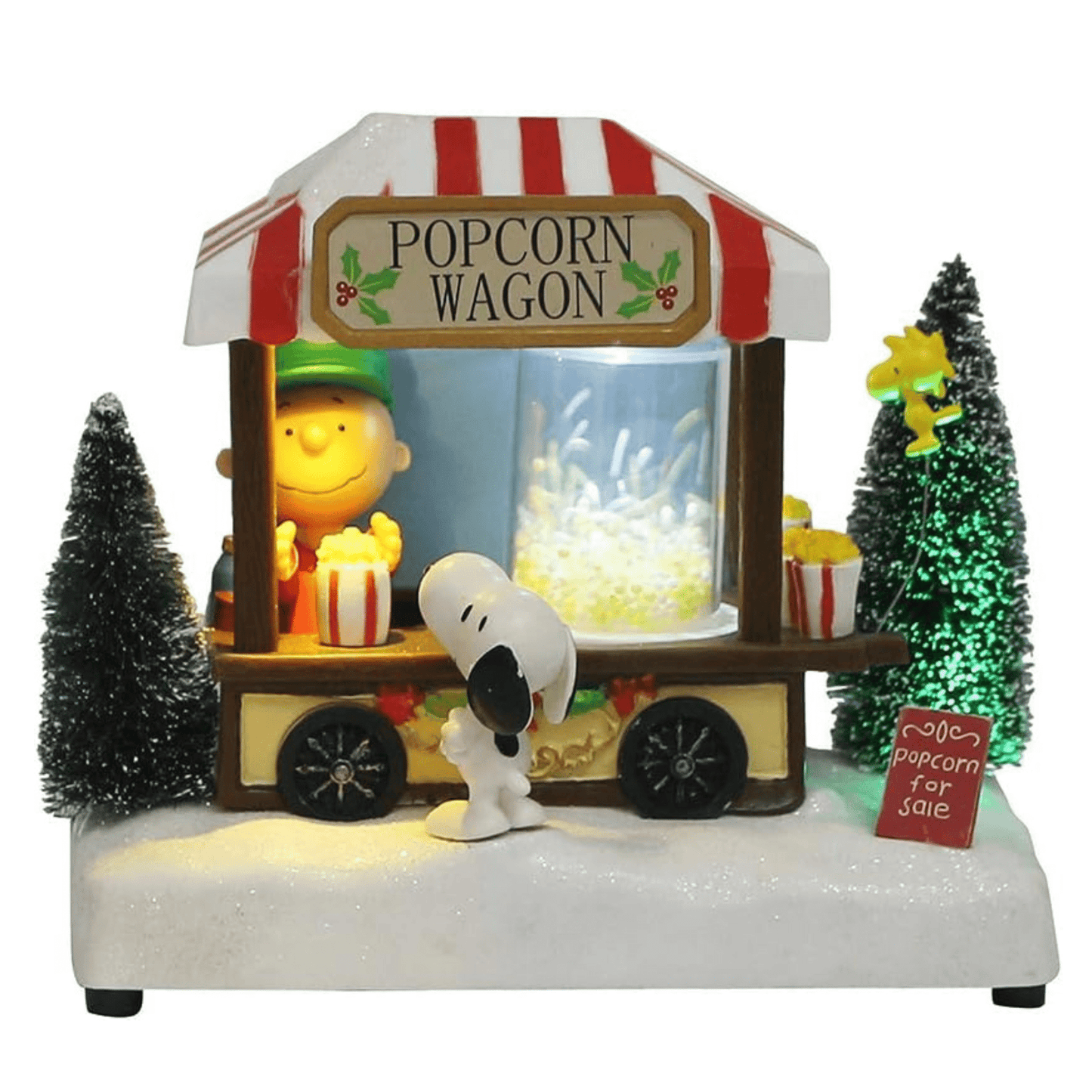 Kurt Adler 7" Battery - Operated Peanuts™ LED Musical Table Piece – Charlie Brown, Snoopy & Woodstock - Tree Treasures