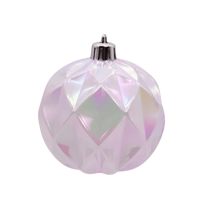 Kurt Adler 80MM Shatterproof Iridescent Concave Diamond Ball Ornaments, 4 - Piece Box – Elegant Shimmering Christmas Tree Decorations - Tree Treasures