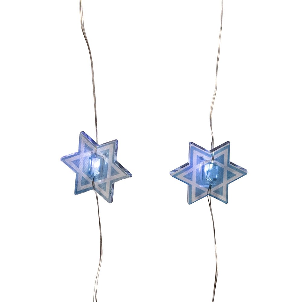 KURT ADLER BATTERY OPERATED 20 LIGHTS STAR OF DAVID LED FAIRY SET - Tree Treasures