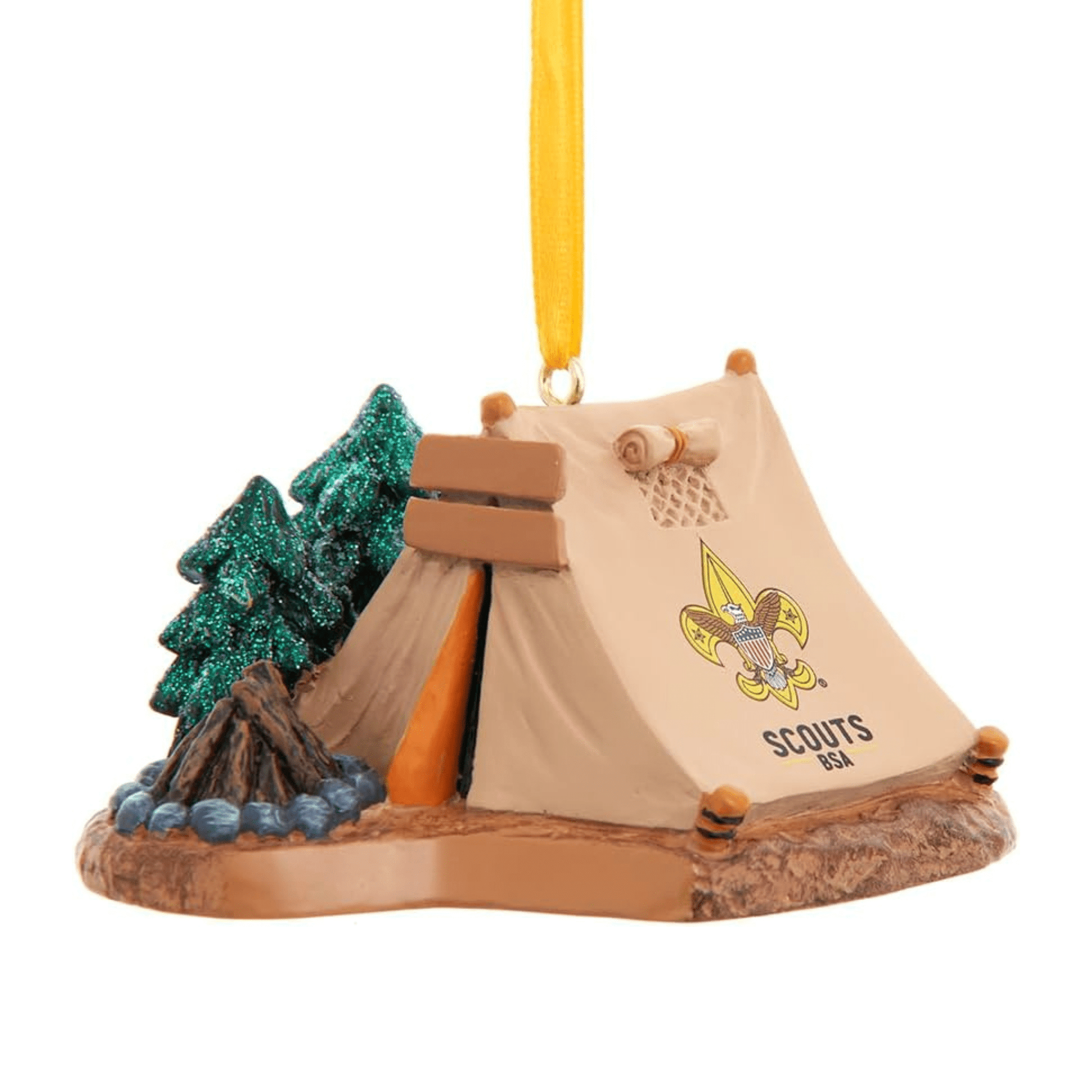 Kurt Adler Boy Scouts of America Tent Ornament for Personalization – 1.625" Resin - Tree Treasures