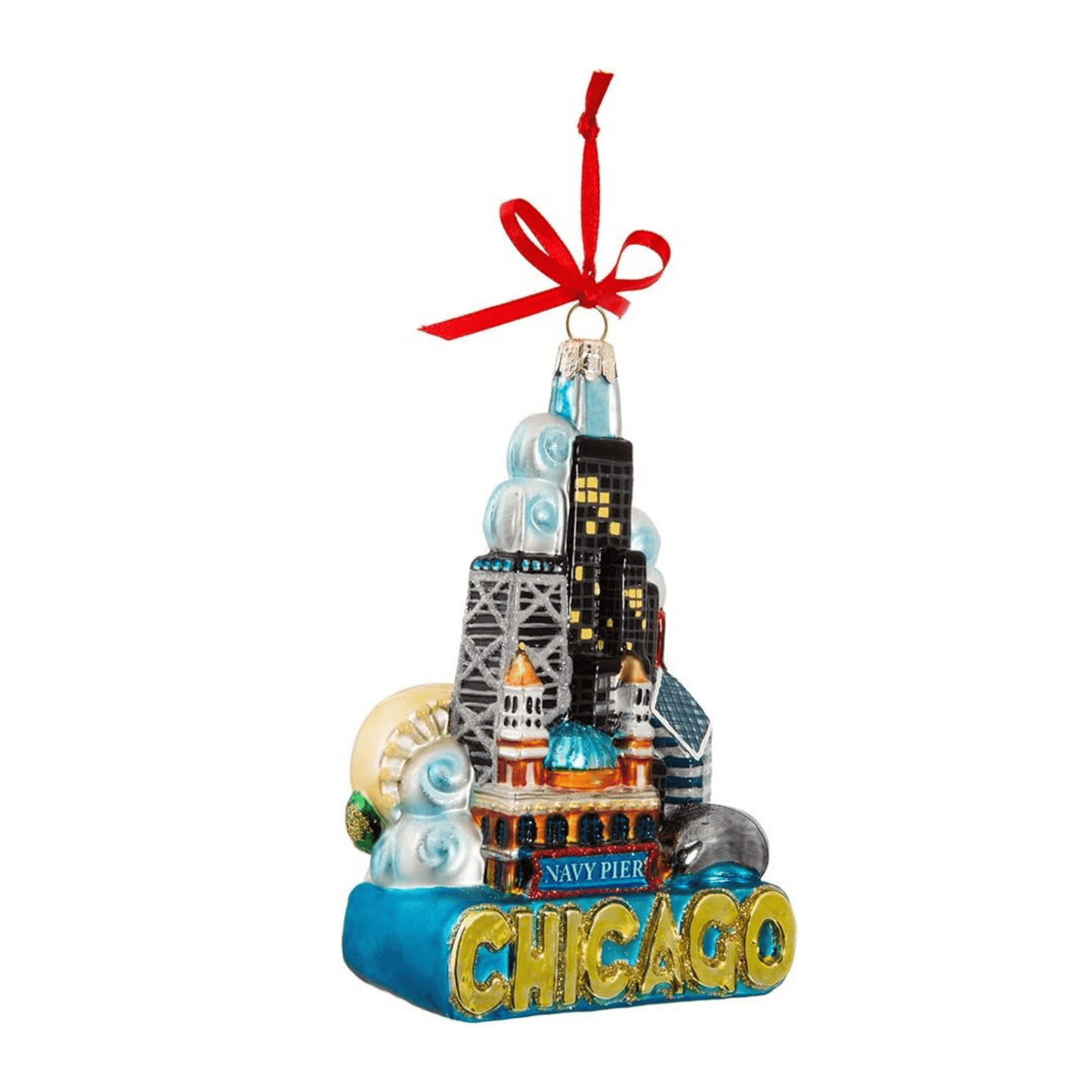 Kurt Adler Chicago Glass Ornament – 5" - Tree Treasures