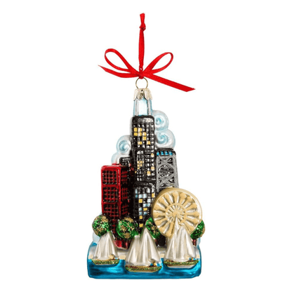 Kurt Adler Chicago Glass Ornament – 5" - Tree Treasures