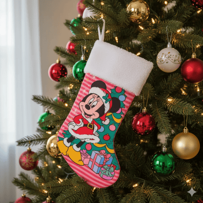 Kurt Adler Disney© Minnie Mouse With Tree Stocking, 19 Inches - Tree Treasures
