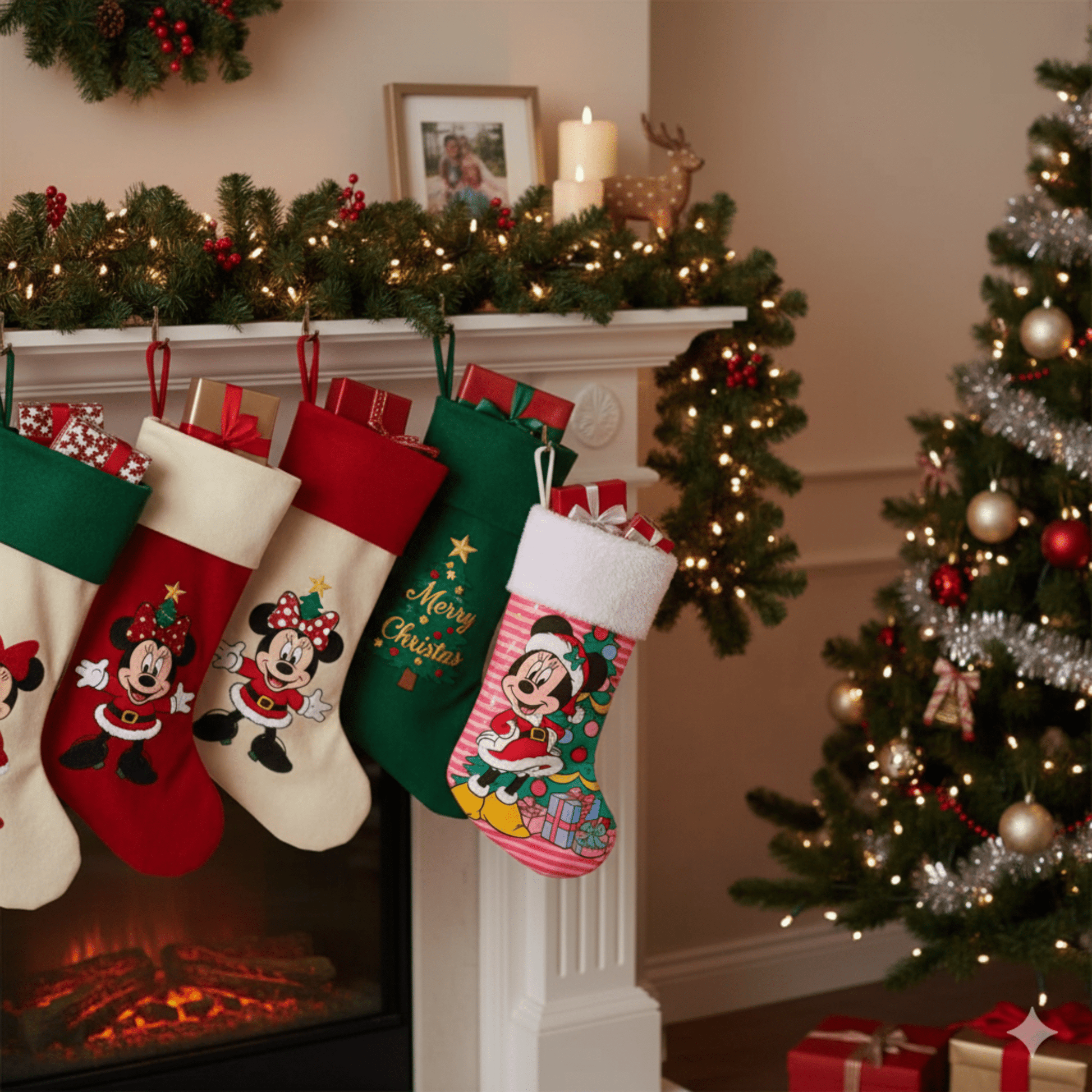 Kurt Adler Disney© Minnie Mouse With Tree Stocking, 19 Inches - Tree Treasures