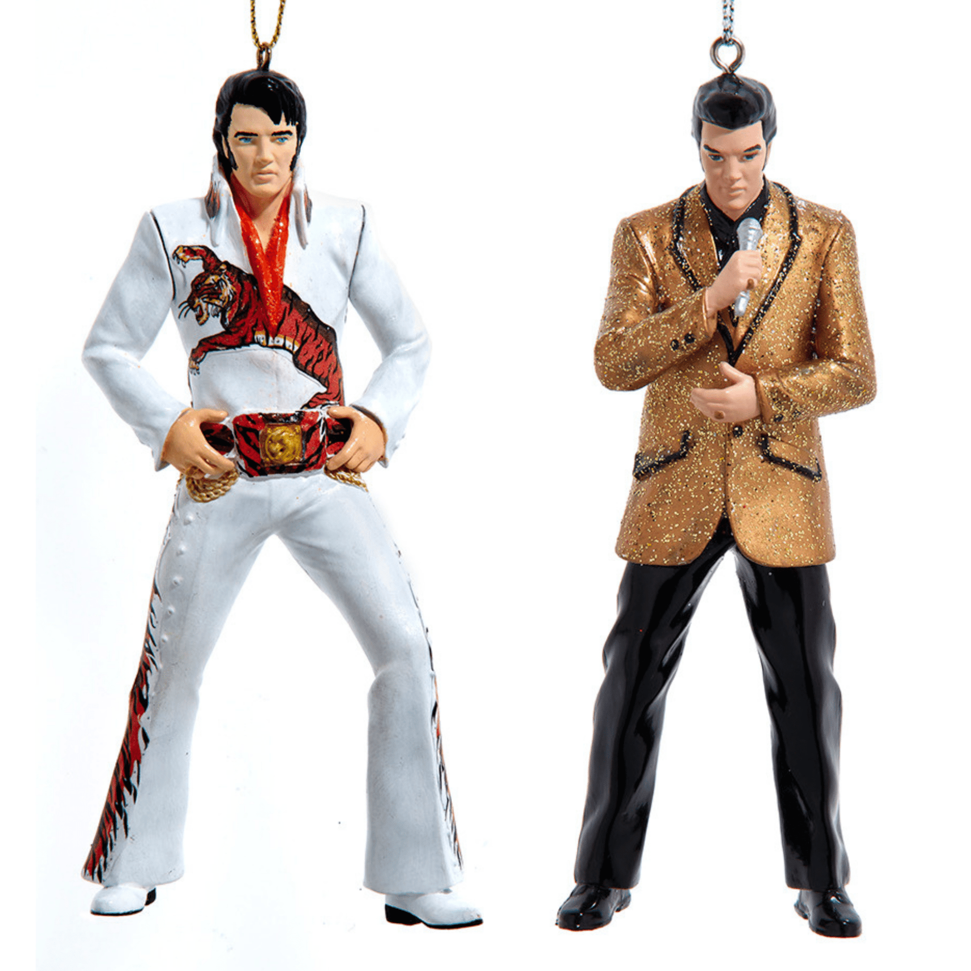 KURT ADLER ELVIS ORNAMENT SET – TIGER JUMPSUIT AND GOLD JACKET - Tree Treasures