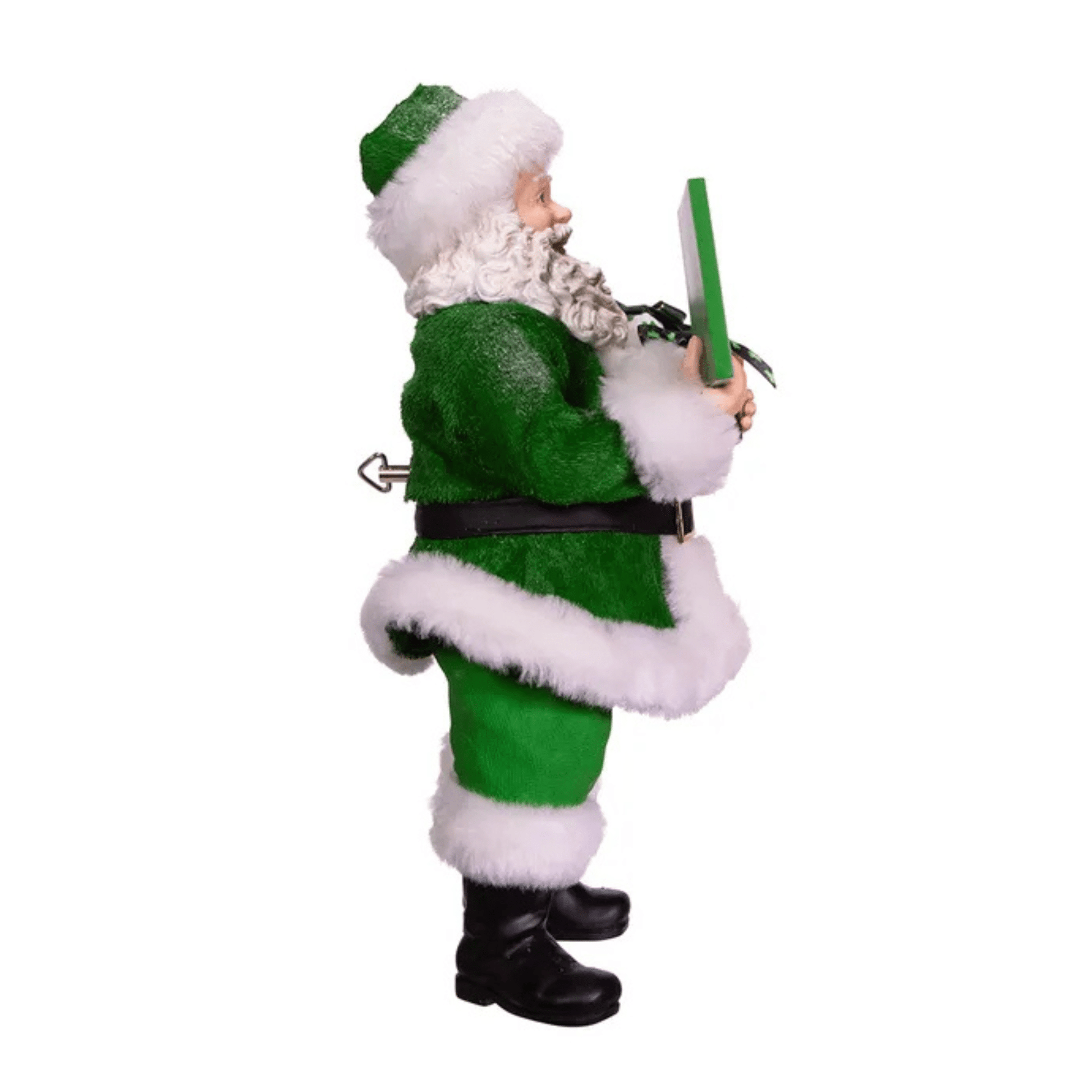Kurt Adler Fabriché™ Musical Irish Santa Figurine Holding a Sign, 10.5 Inches - Tree Treasures